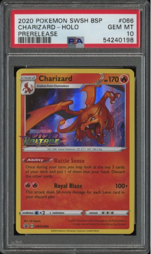 2020 POKEMON SWSH BLACK STAR PROMO #066 CHARIZARD-HOLO PRERELEASE PSA 10